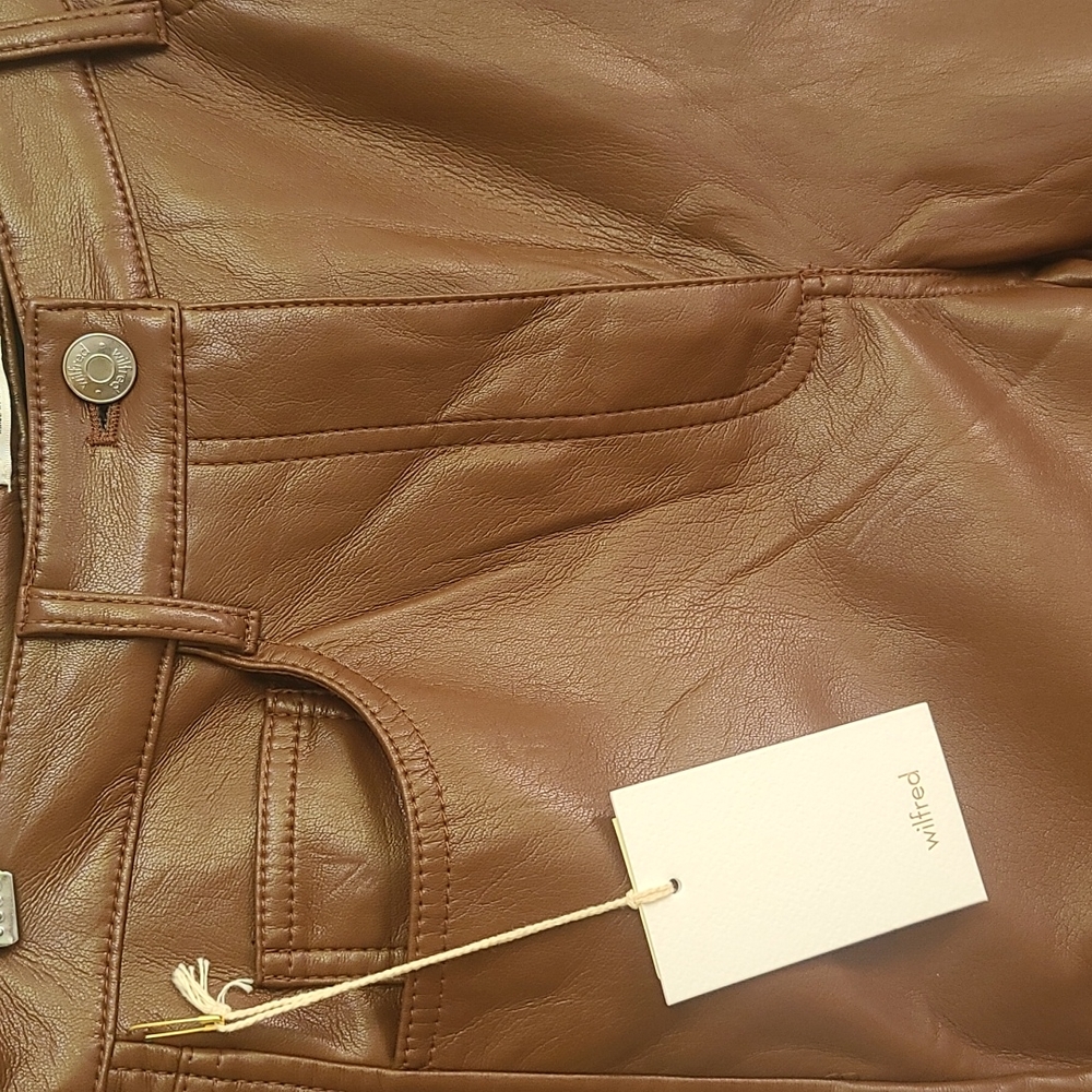 Brown faux leather pants - Picture 3 of 4